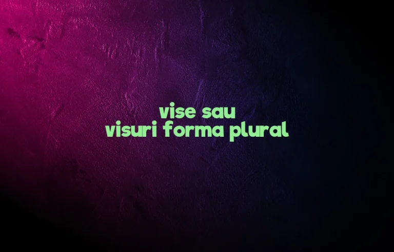 vise sau visuri forma plural