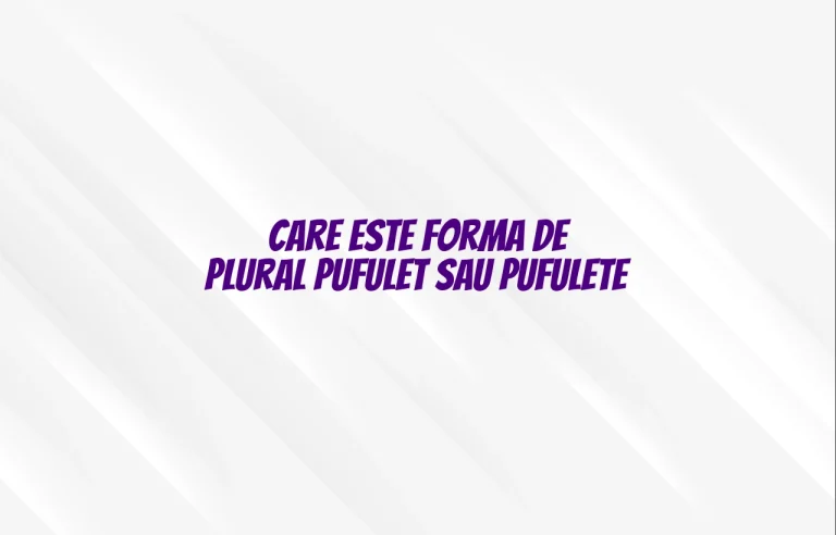 care este forma de plural pufulet sau pufulete