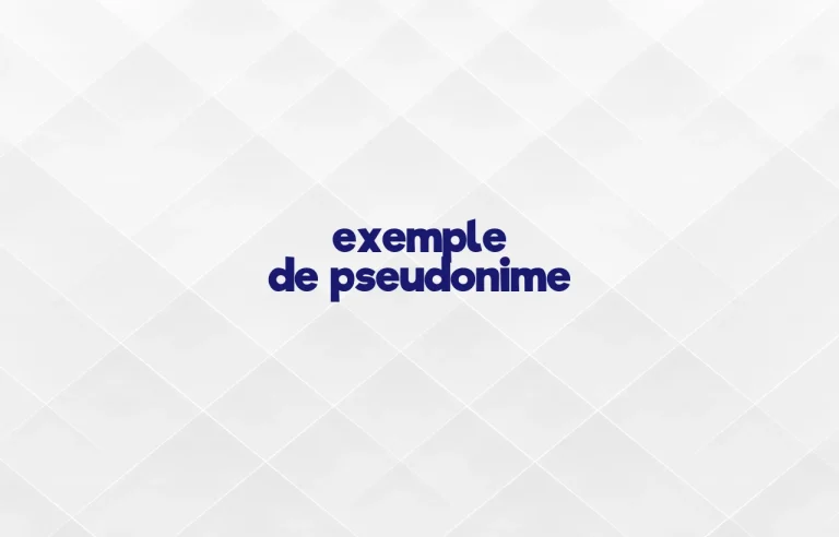 exemple de pseudonime