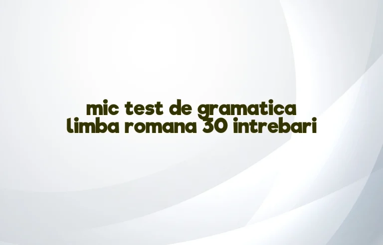 mic test de gramatica limba romana 30 intrebari