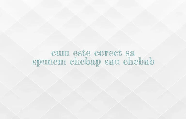 cum este corect sa spunem chebap sau chebab