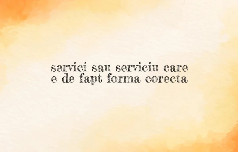 servici sau serviciu care e de fapt forma corecta