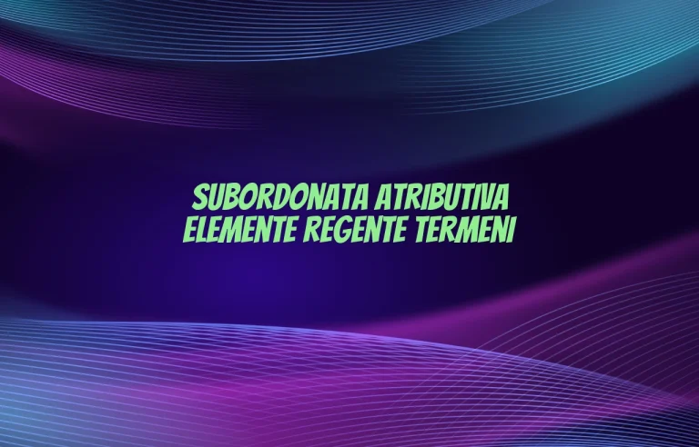 subordonata atributiva elemente regente termeni