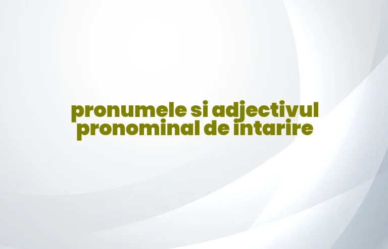 pronumele si adjectivul pronominal de intarire
