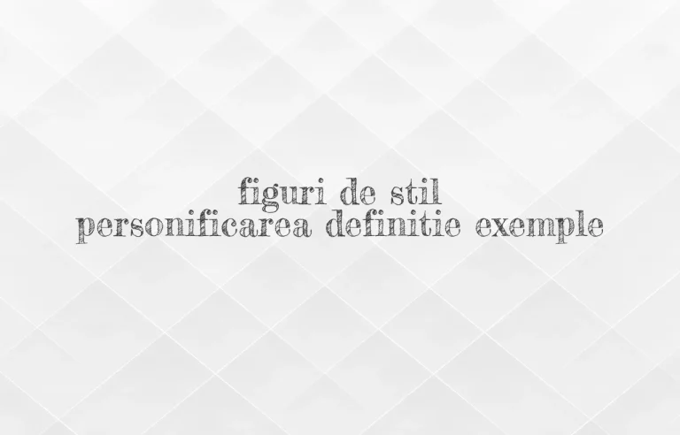 figuri de stil personificarea definitie exemple
