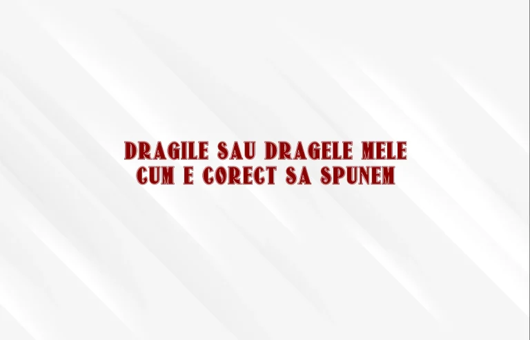 dragile sau dragele mele cum e corect sa spunem