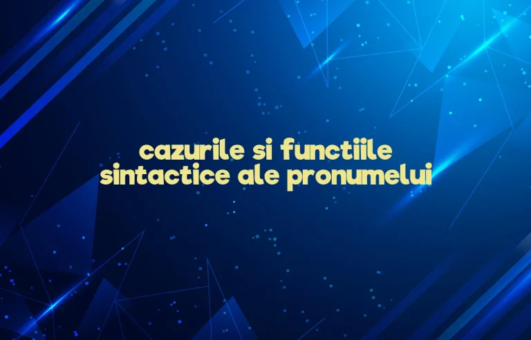 cazurile si functiile sintactice ale pronumelui