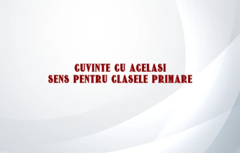 cuvinte cu acelasi sens pentru clasele primare