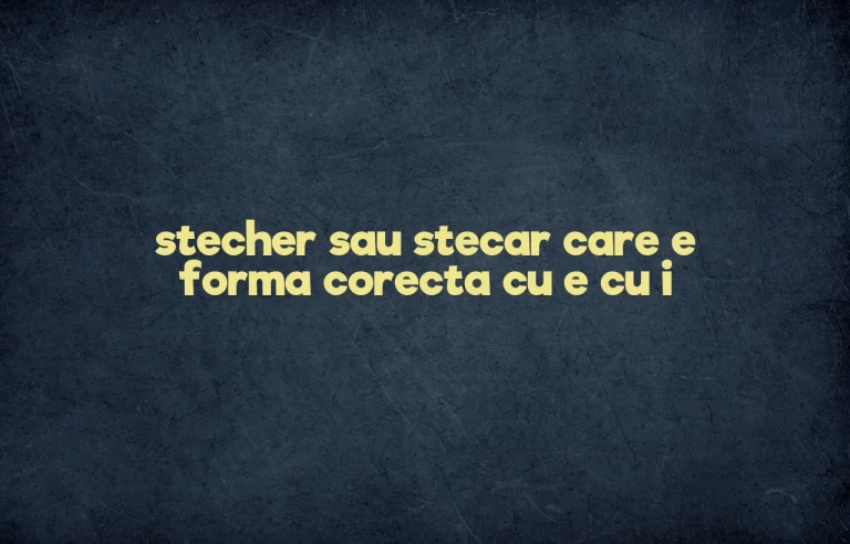 stecher sau stecar care e forma corecta cu e cu i
