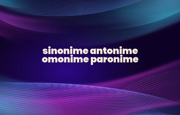 sinonime antonime omonime paronime