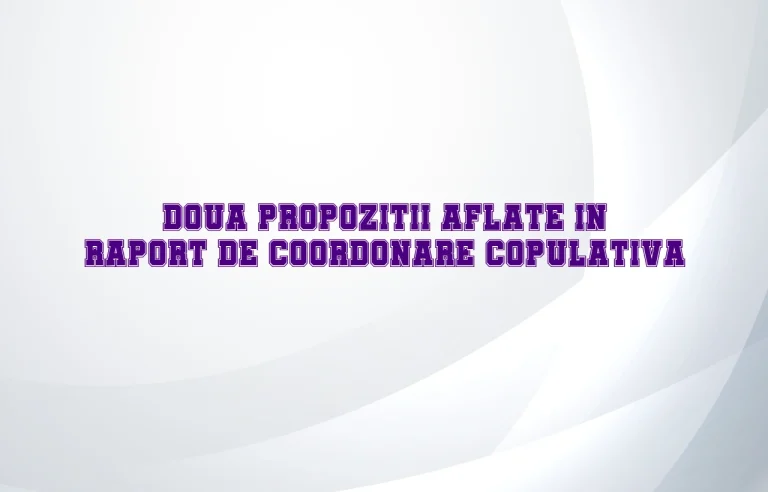 doua propozitii aflate in raport de coordonare copulativa