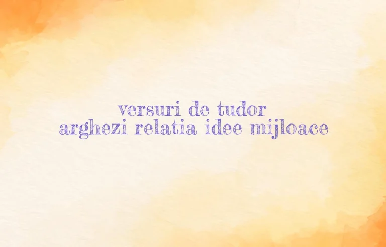 versuri de tudor arghezi relatia idee mijloace