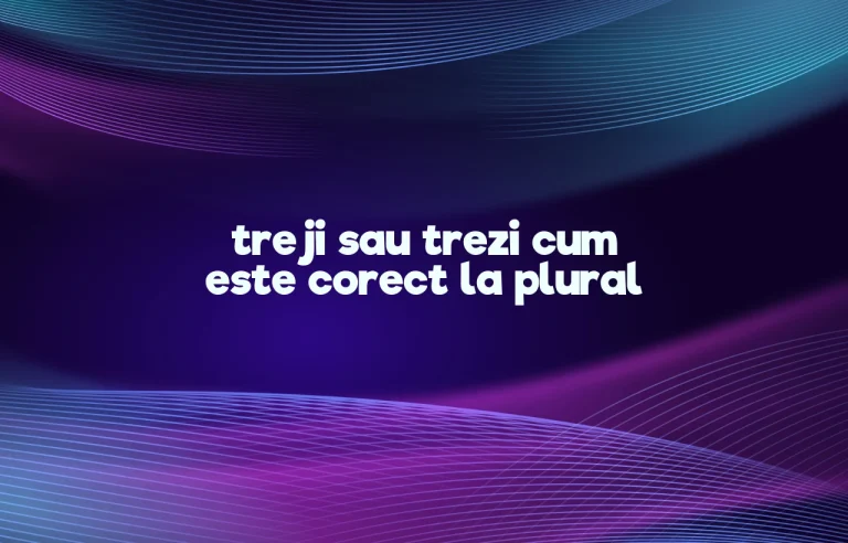 treji sau trezi cum este corect la plural