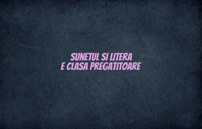 sunetul si litera e clasa pregatitoare