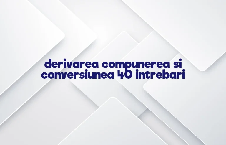 derivarea compunerea si conversiunea 40 intrebari