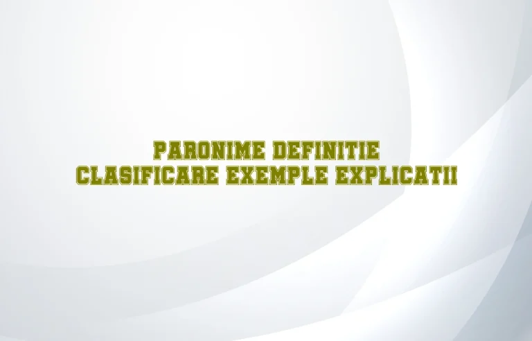 paronime definitie clasificare exemple explicatii