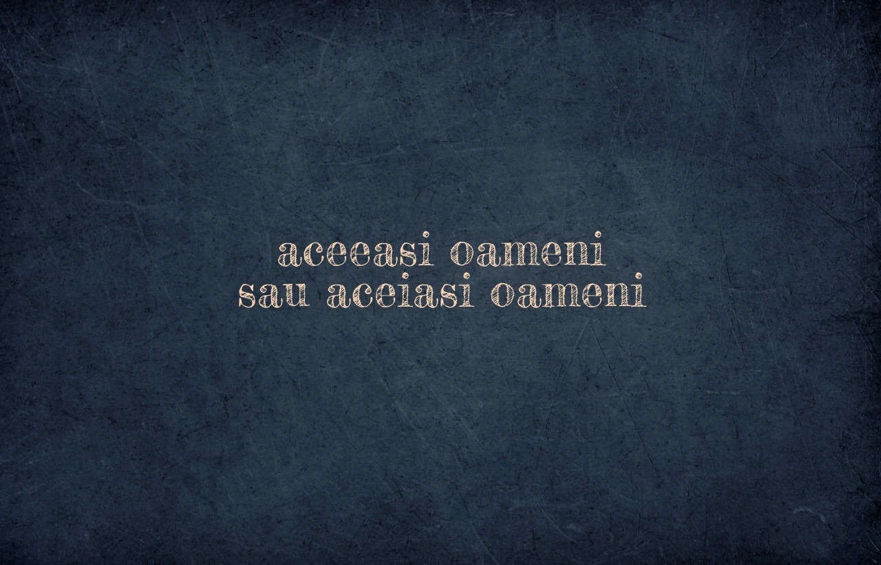 aceeasi oameni sau aceiasi oameni